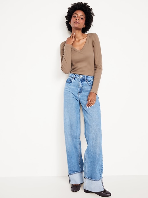 Image number 3 showing, Long-Sleeve Cozy V-Neck Top