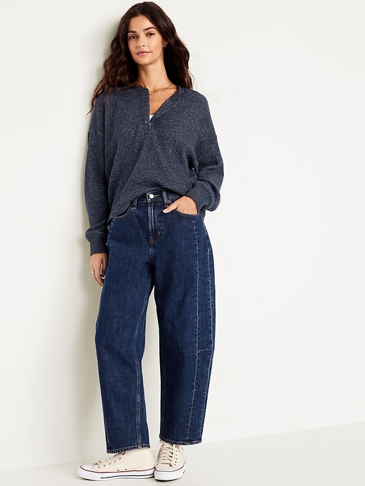 Image number 3 showing, Oversized Cozy Waffle Henley Top