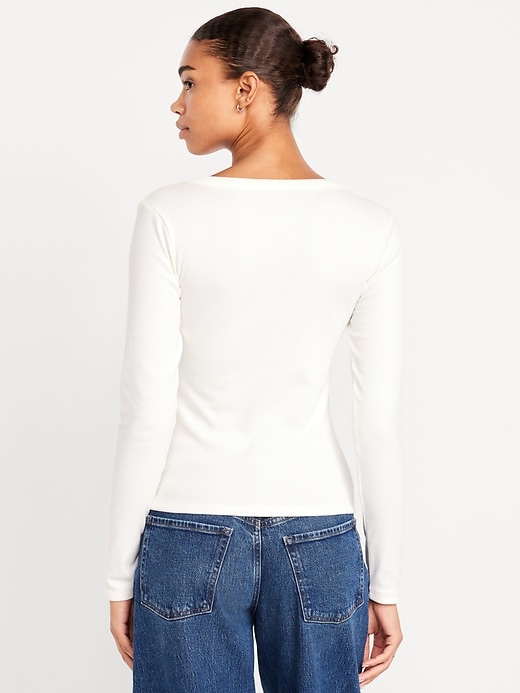 Image number 2 showing, Long-Sleeve Cozy V-Neck Top
