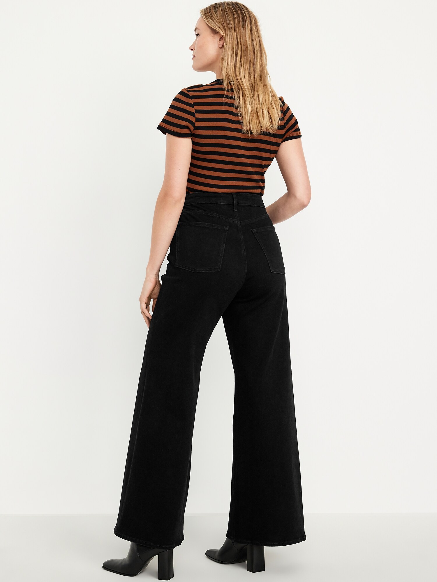 Женские джинсы Old Navy Extra High-Waisted Super Wide-Leg, цвет: Чёрный — фото 6