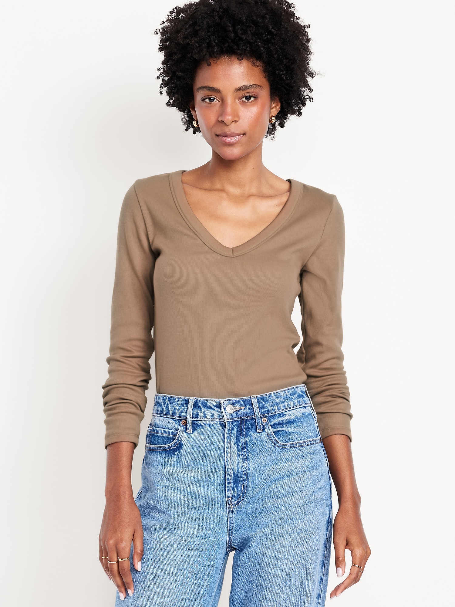 Cozy Snug Long-Sleeve V-Neck T-Shirt