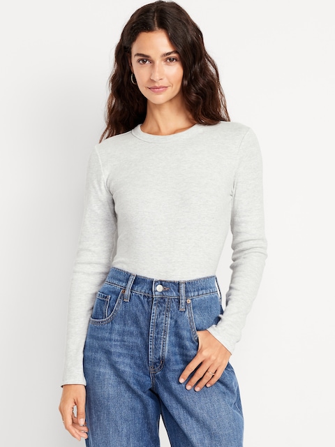Snug Crew-Neck Long-Sleeve T-Shirt