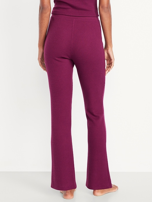 Image number 2 showing, High-Waisted Cozy Waffle Flare Pants