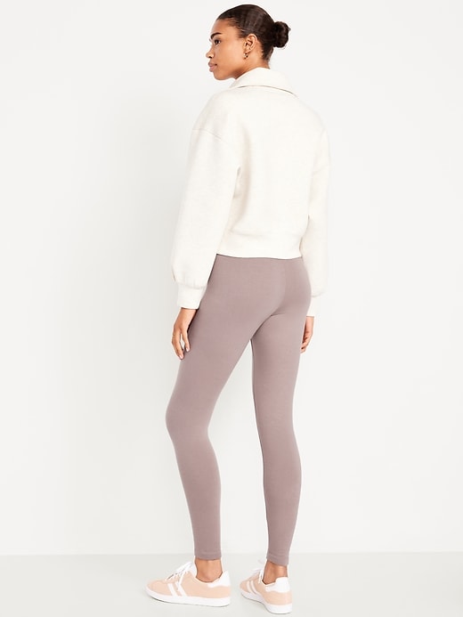 Image number 2 showing, High-Waisted Fleece-Lined Ankle Leggings