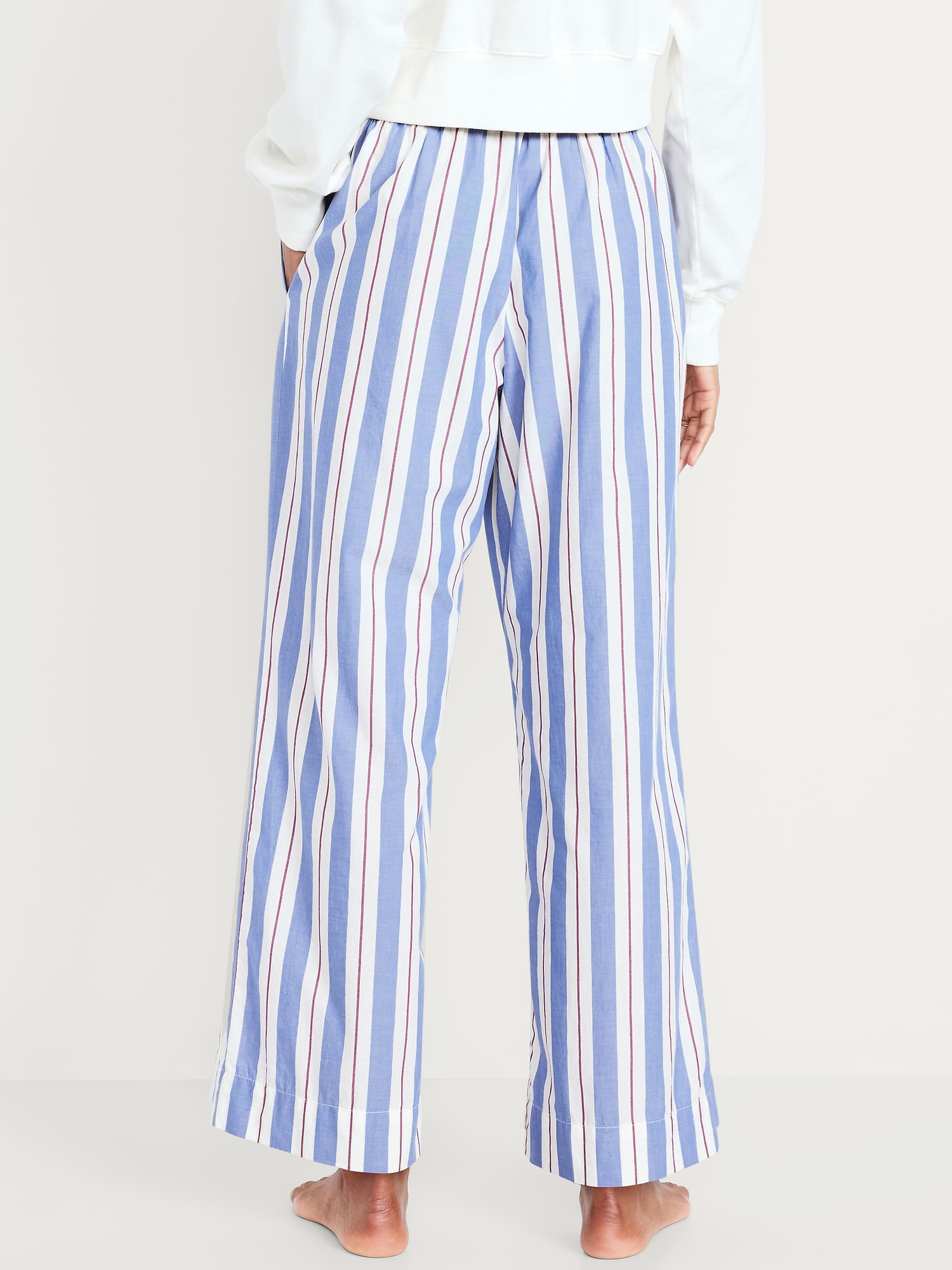 High-Waisted Poplin Pajama Pant