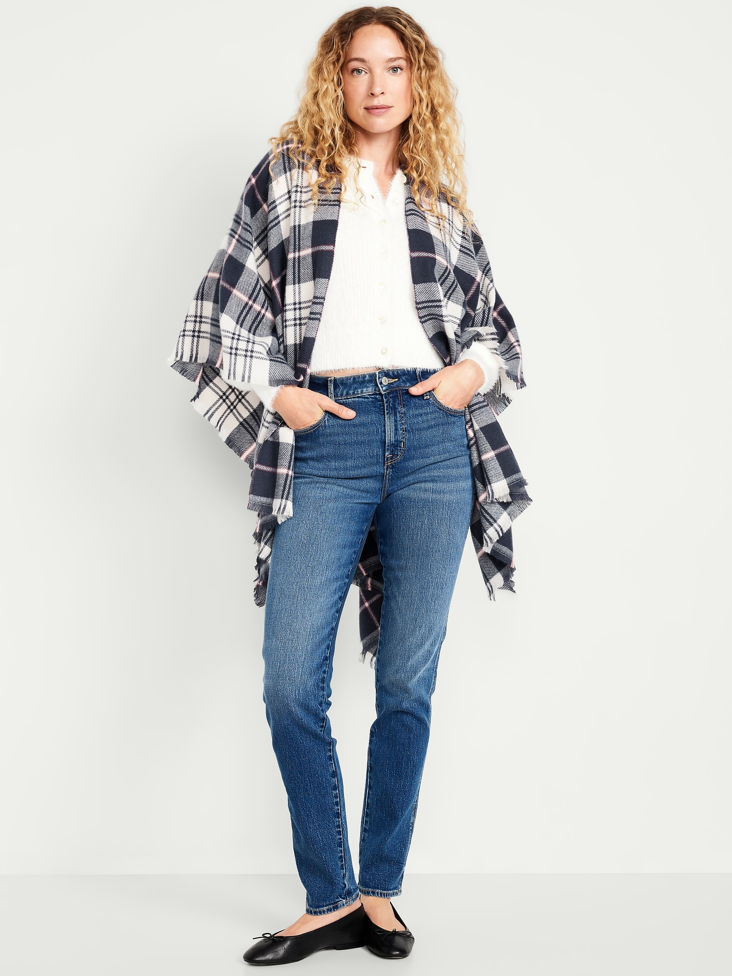 Flannel Fringe Poncho