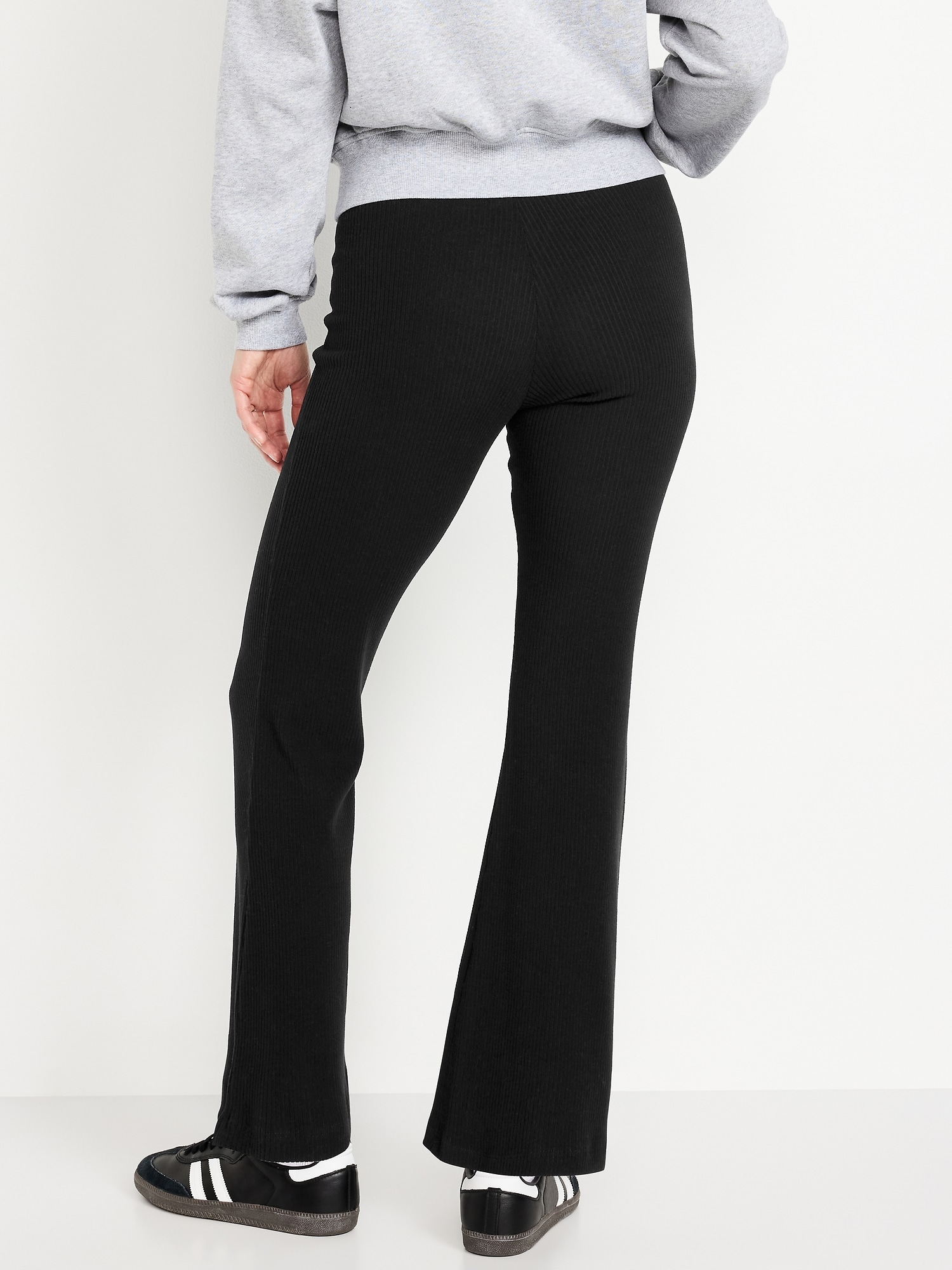 High-Waisted Fashion Ribbed Flare Leggings