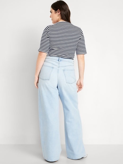Image number 6 showing, High-Waisted Baggy Wide-Leg Jeans