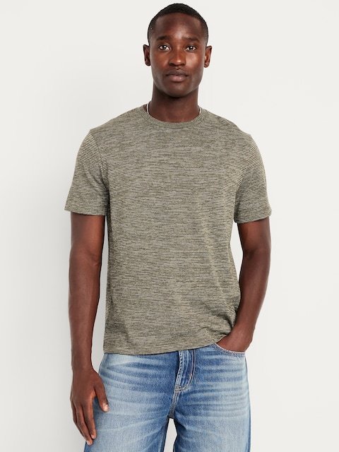 Crew-Neck Striped T-Shirt - Green Mini-Stripe