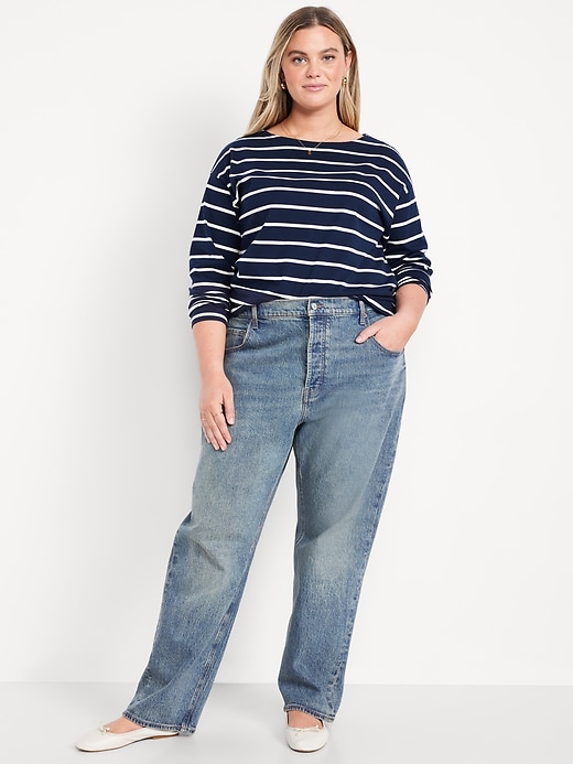 Image number 8 showing, Mid-Rise Slouchy Straight Jeans