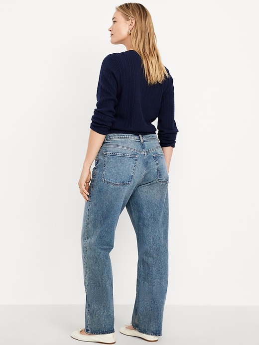 Image number 7 showing, Mid-Rise Slouchy Straight Jeans