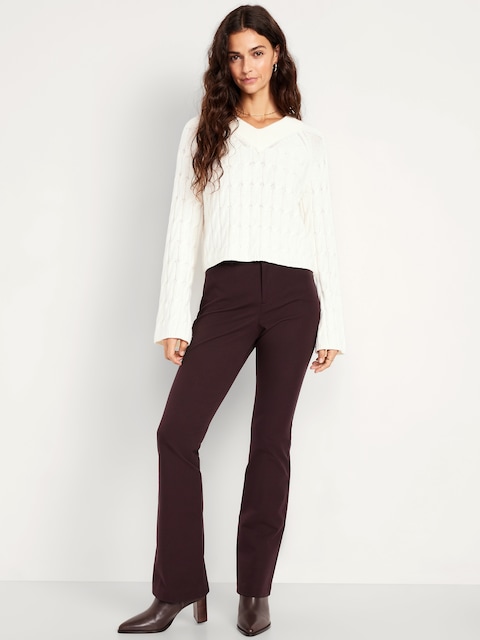 High-Waisted Pixie Flare Pants - Black Coffee