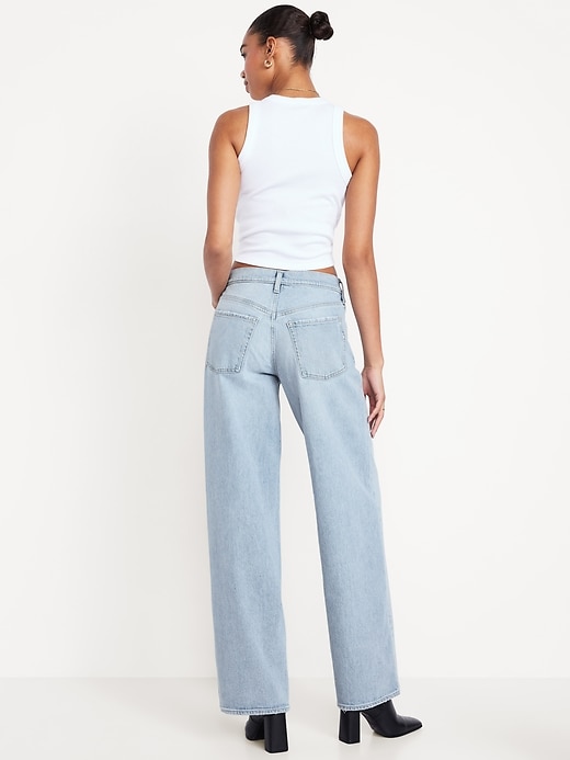 Image number 3 showing, Mid-Rise Slouchy Wide-Leg Jeans