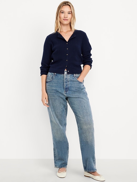 Image number 6 showing, Mid-Rise Slouchy Straight Jeans