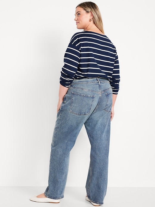 Image number 9 showing, Mid-Rise Slouchy Straight Jeans