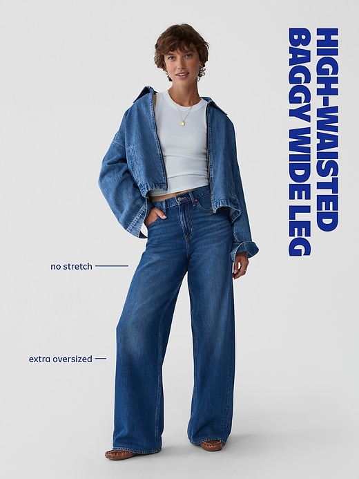 High-Waisted Baggy Wide-Leg Studded Jeans | Old Navy