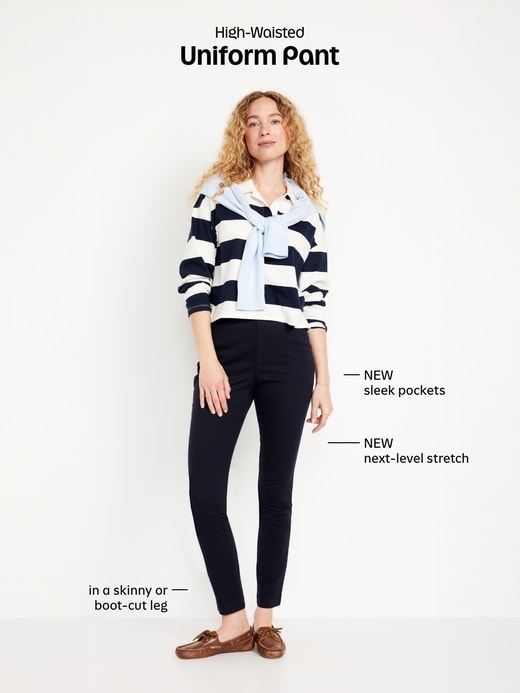 Image number 5 showing, High-Waisted Uniform Skinny Pants