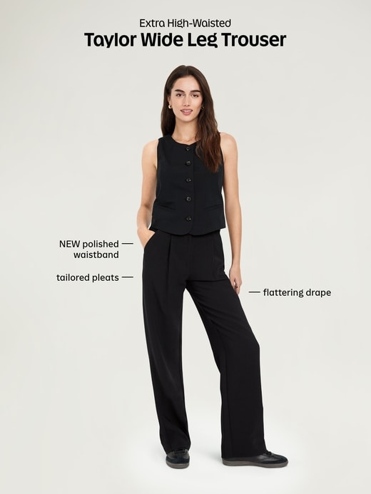 Image number 6 showing, Extra High-Waisted Taylor Wide-Leg Trouser Pants