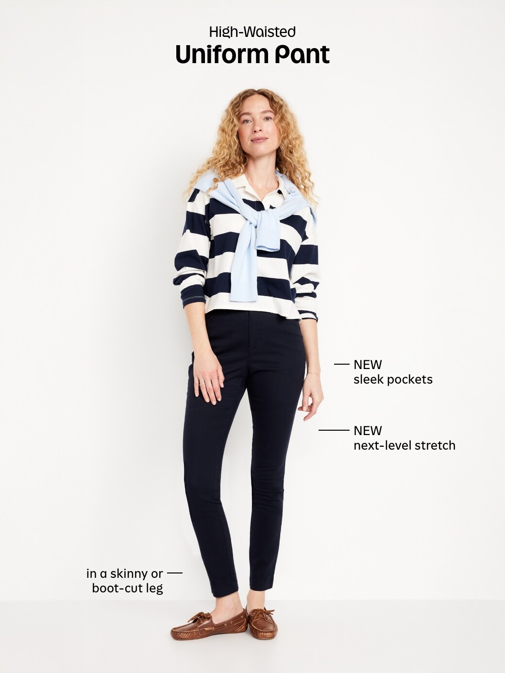 Женские брюки Old Navy High-Waisted Uniform Boot-Cut, цвет: Серо-бежевый — фото 5