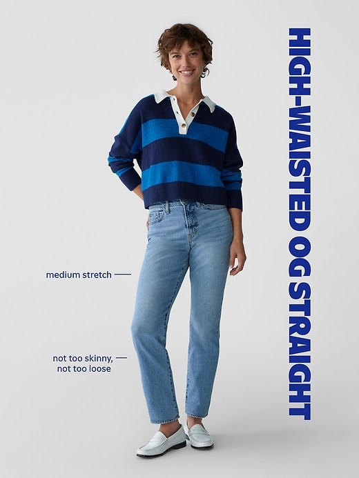 Image number 5 showing, High-Waisted OG Straight Cut-Off Ankle Jeans