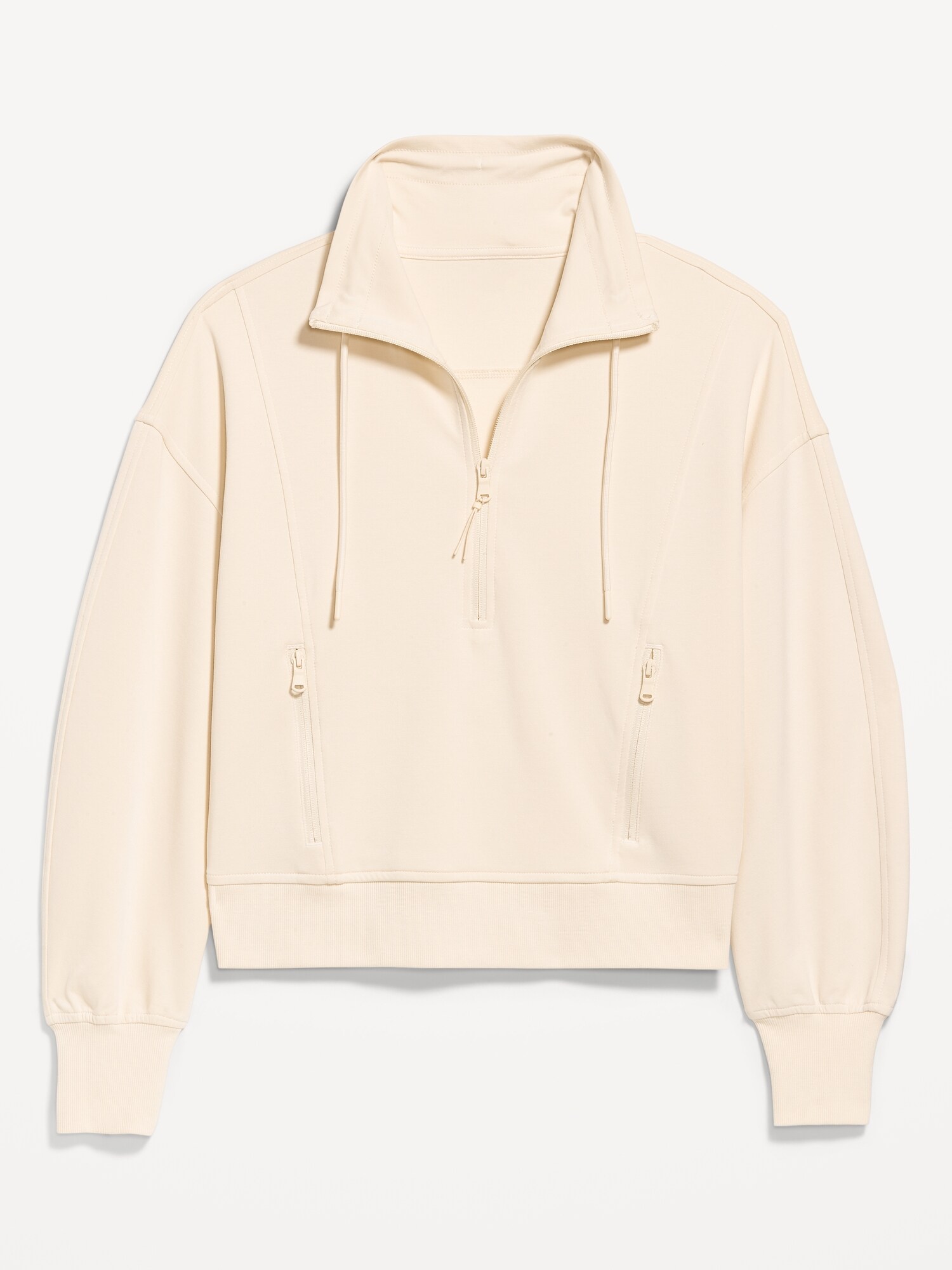 Женский свитшот Old Navy Dynamic Fleece Half-Zip, цвет: Howlite — фото 5