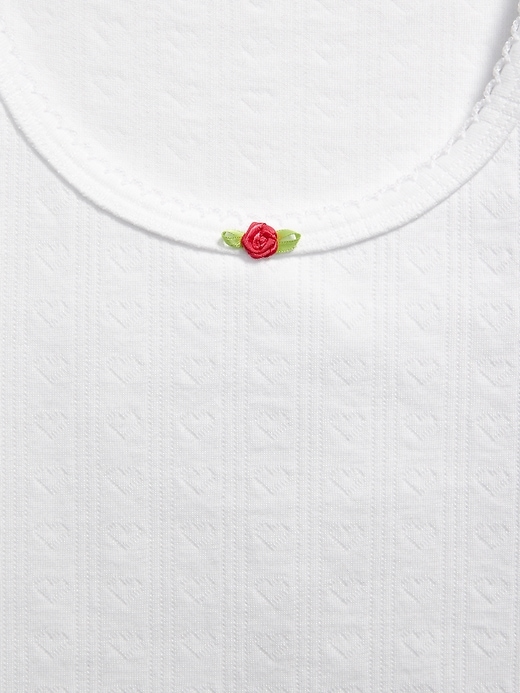 Image number 4 showing, Short-Sleeve Pointelle-Knit Top for Girls