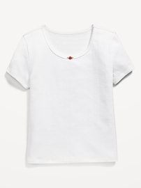 Image number 2 showing, Short-Sleeve Pointelle-Knit Top for Girls