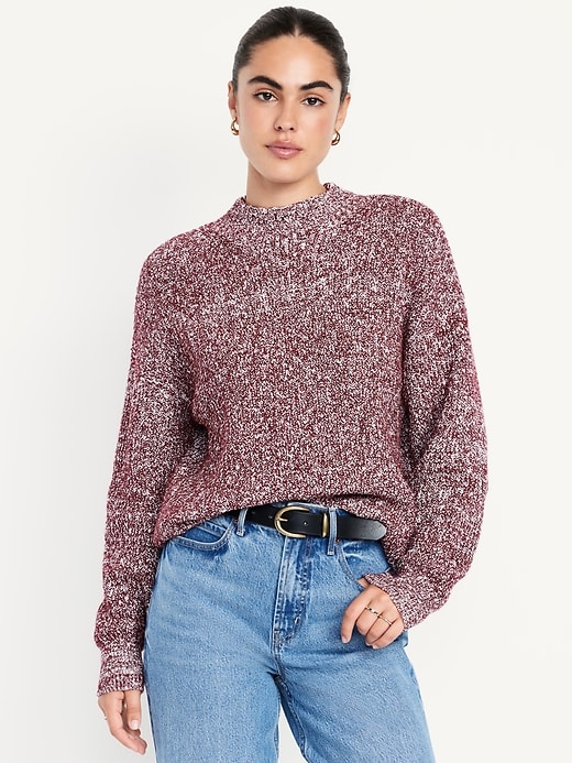 Image number 1 showing, SoSoft Cropped Mock-Neck Sweater