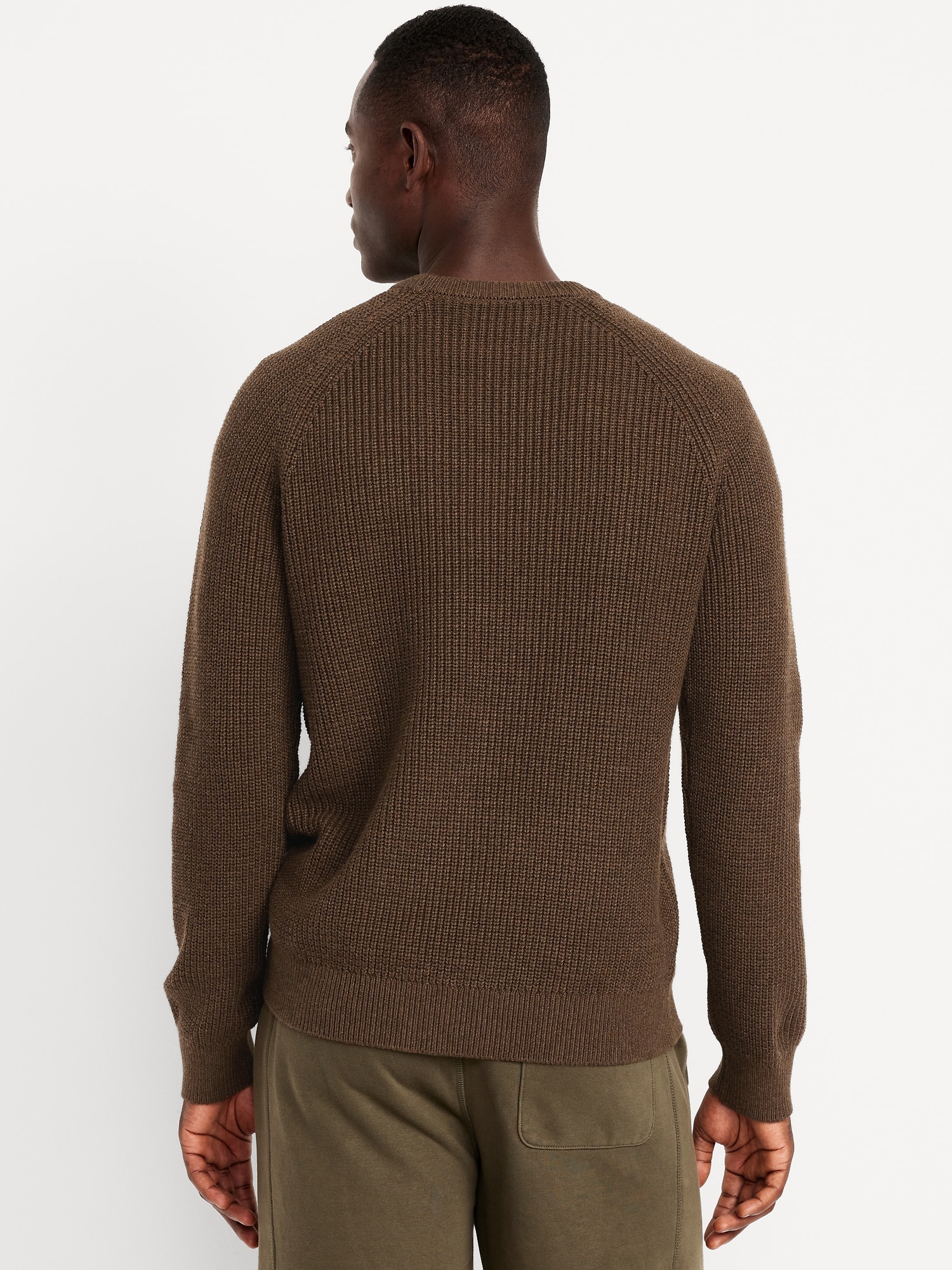 Crew-Neck Shaker-Stitch Sweater