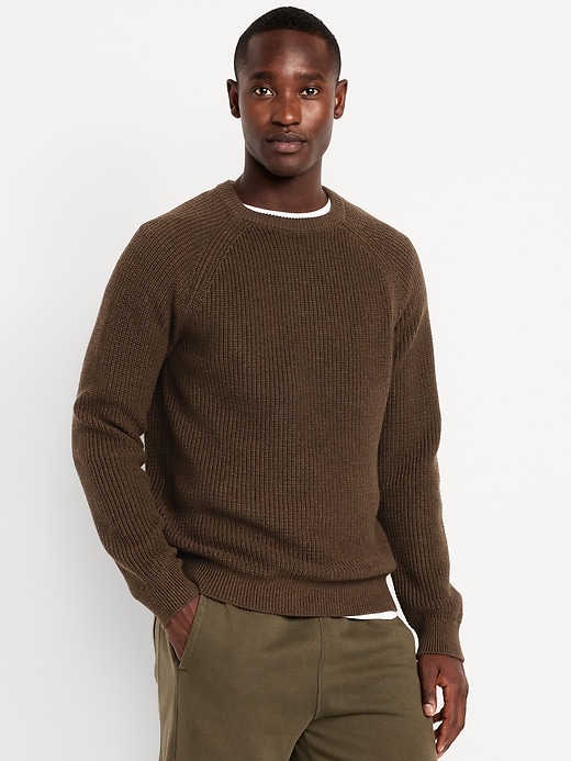 Image number 1 showing, Crew-Neck Shaker-Stitch Sweater
