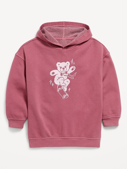 Image number 2 showing, Oversized Graphic Tunic Pullover Hoodie for Girls