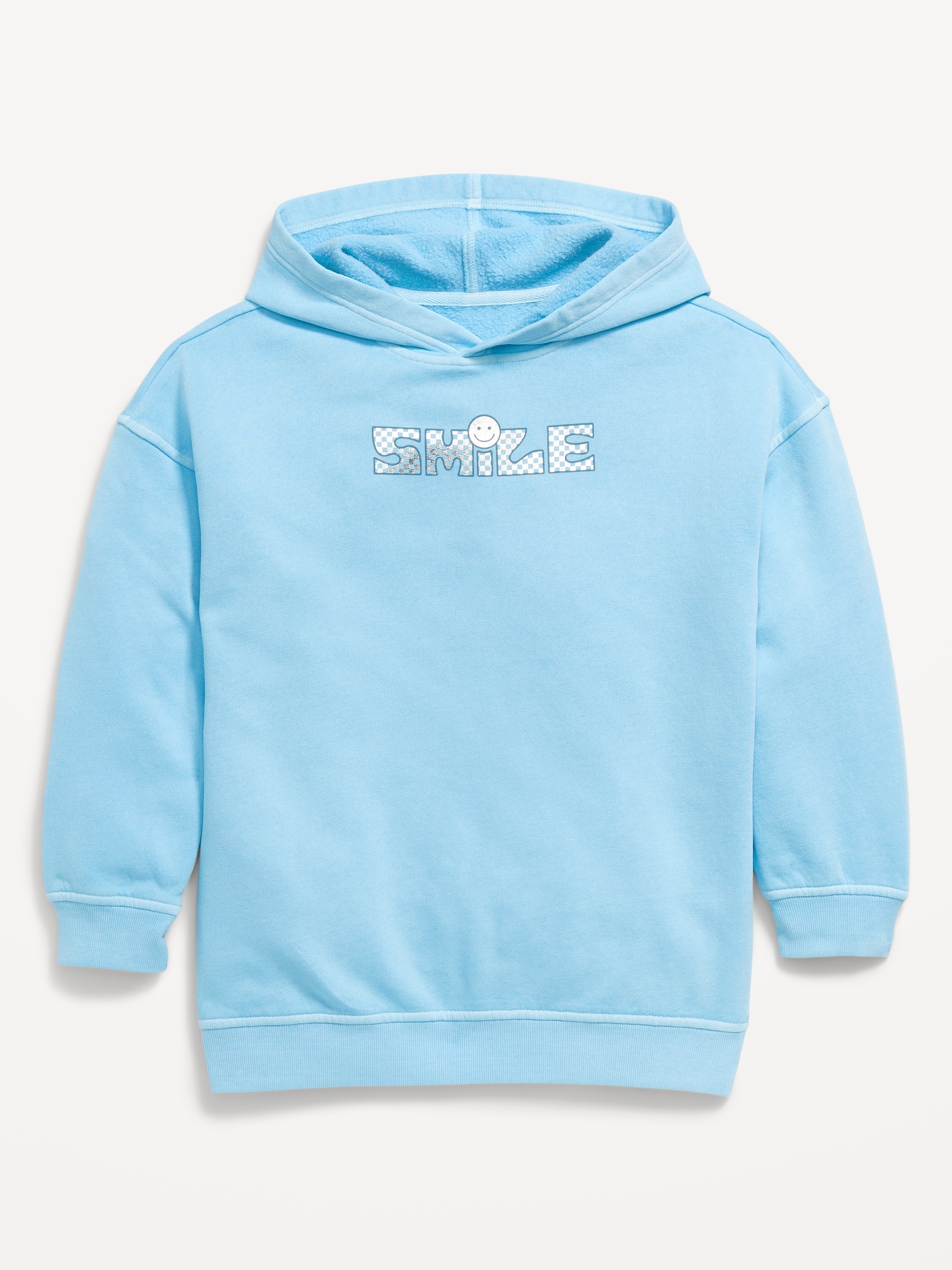 Oversized Graphic Tunic Pullover Hoodie for Girls