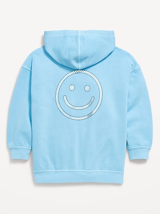 Image number 3 showing, Oversized Graphic Tunic Pullover Hoodie for Girls