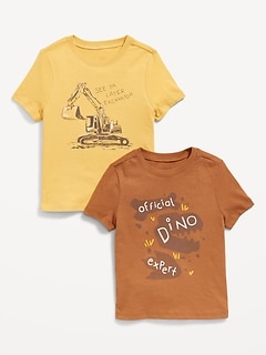 Unisex Short-Sleeve Graphic 2-Pack T-Shirt for Toddler
