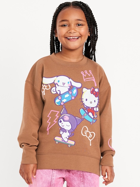 Hello Kitty® Oversized Graphic Tunic Sweatshirt for Girls - Cork