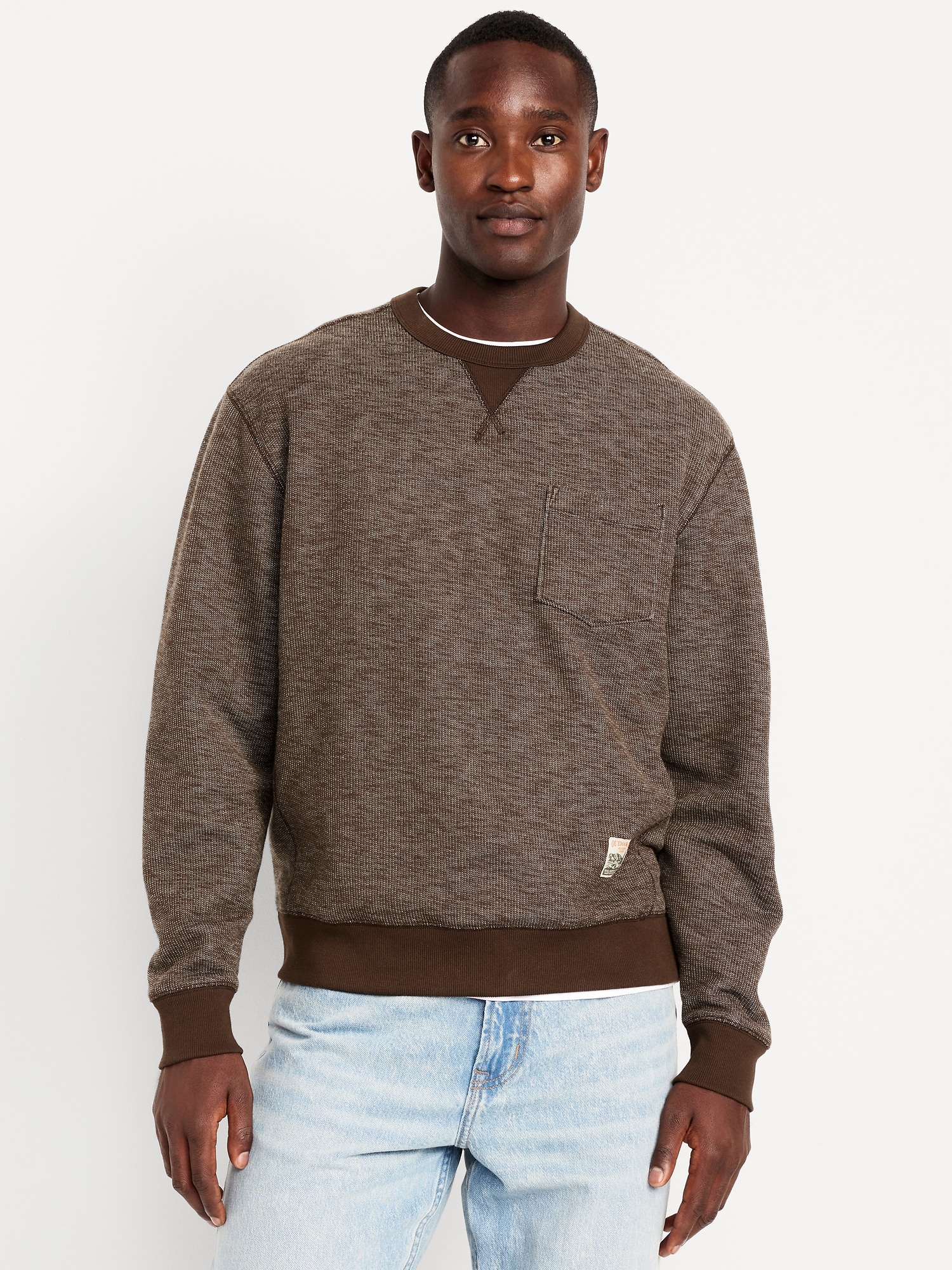 Textured Pocket Sweatshirt