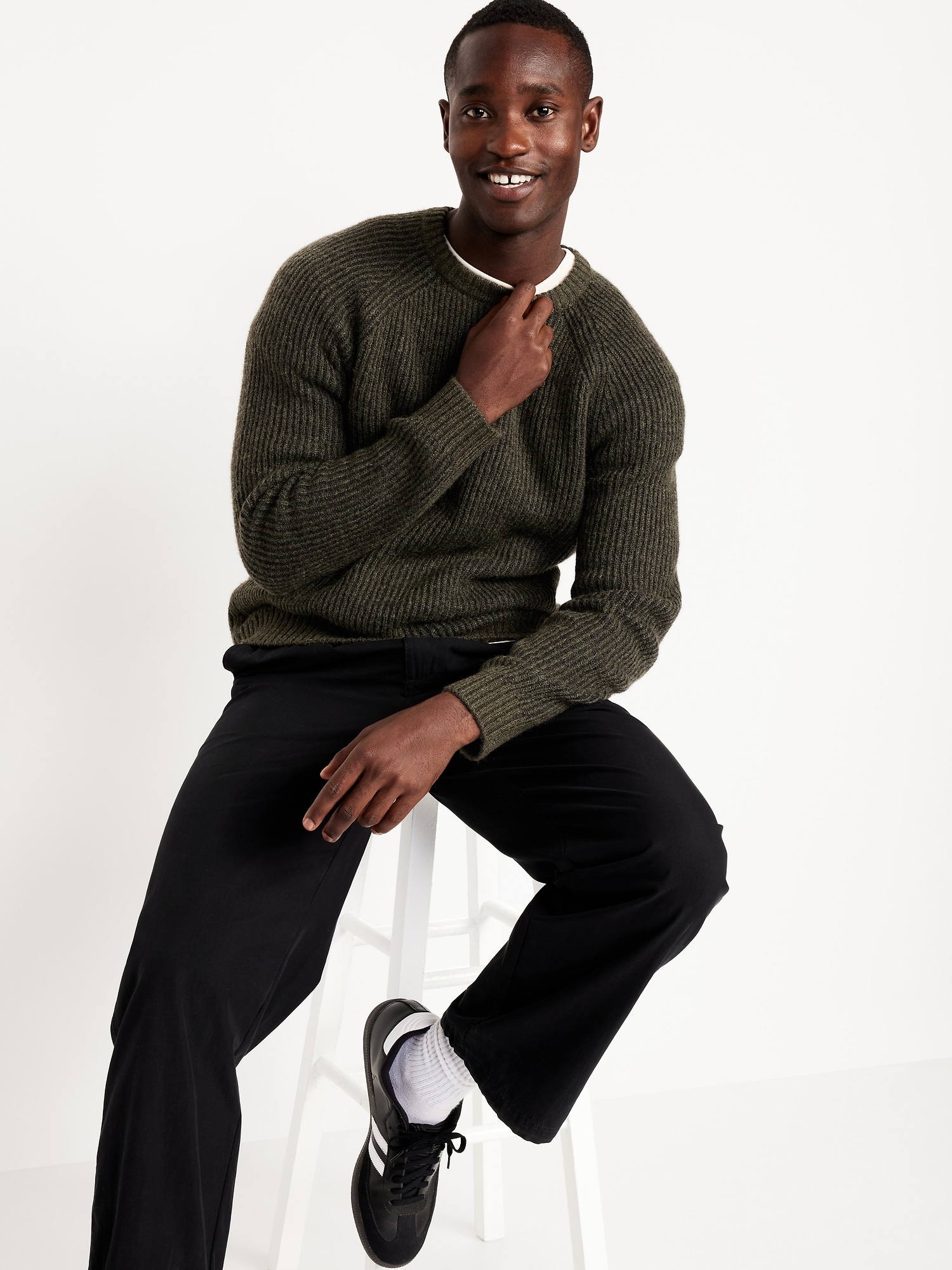 Wool-Blend Crew-Neck Sweater