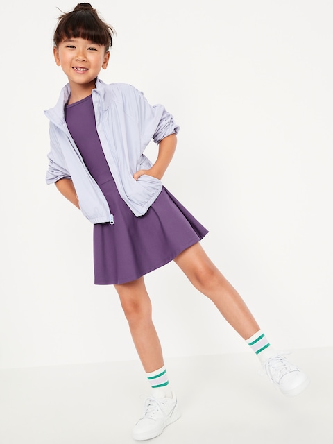 PowerSoft Short-Sleeve Athletic Dress for Girls - Purple Maxine