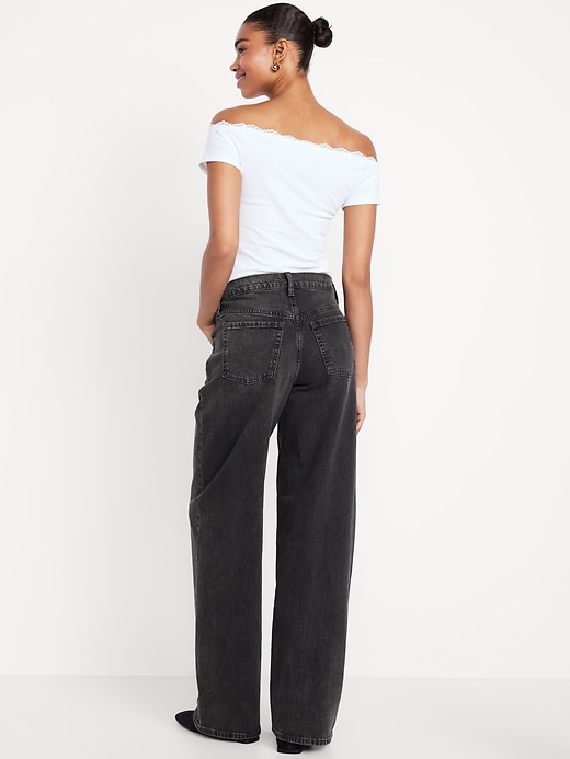 Image number 3 showing, Mid-Rise Slouchy Wide-Leg Jeans
