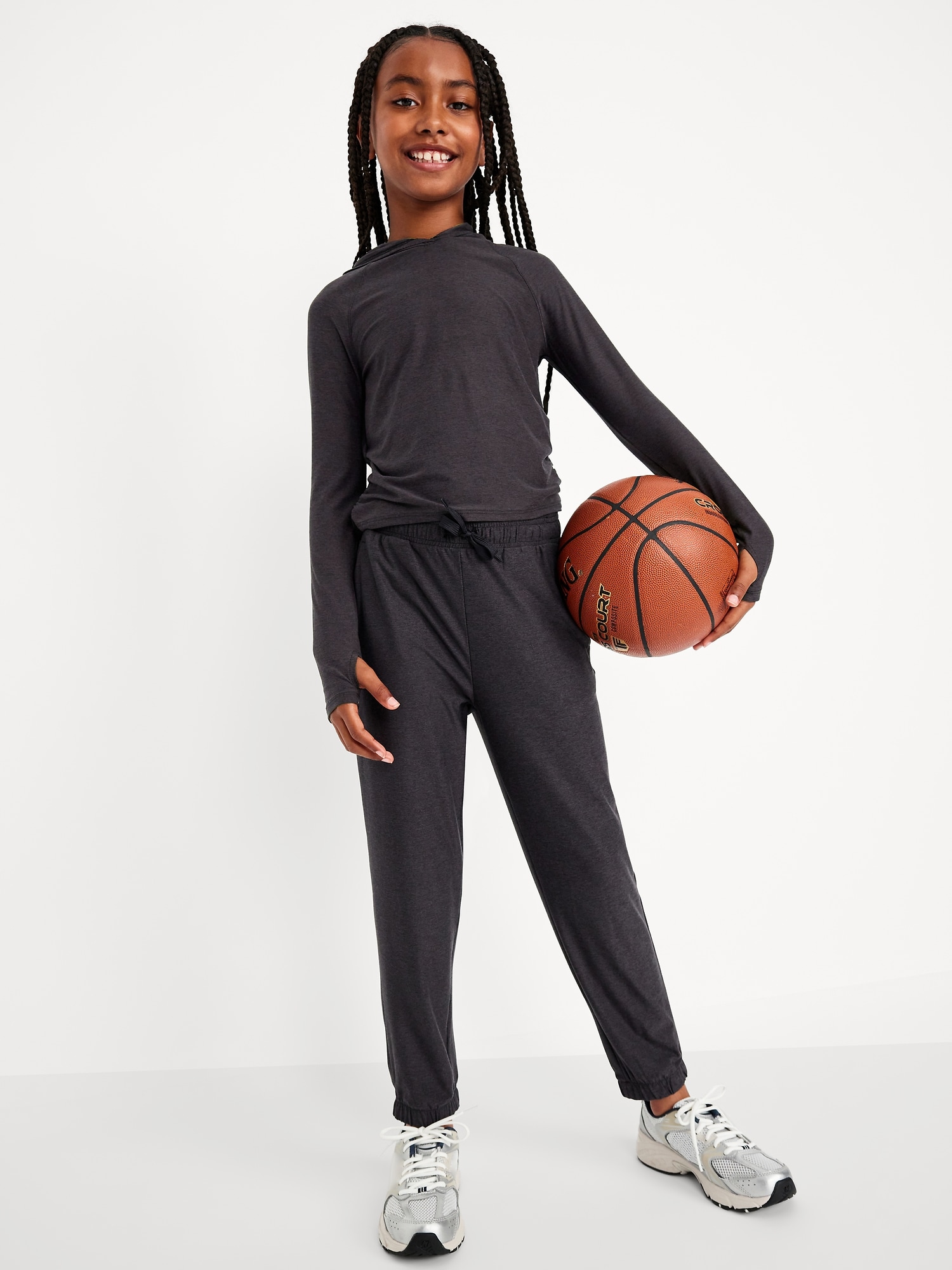 CloudMotion Side-Ruched Performance Hoodie for Girls