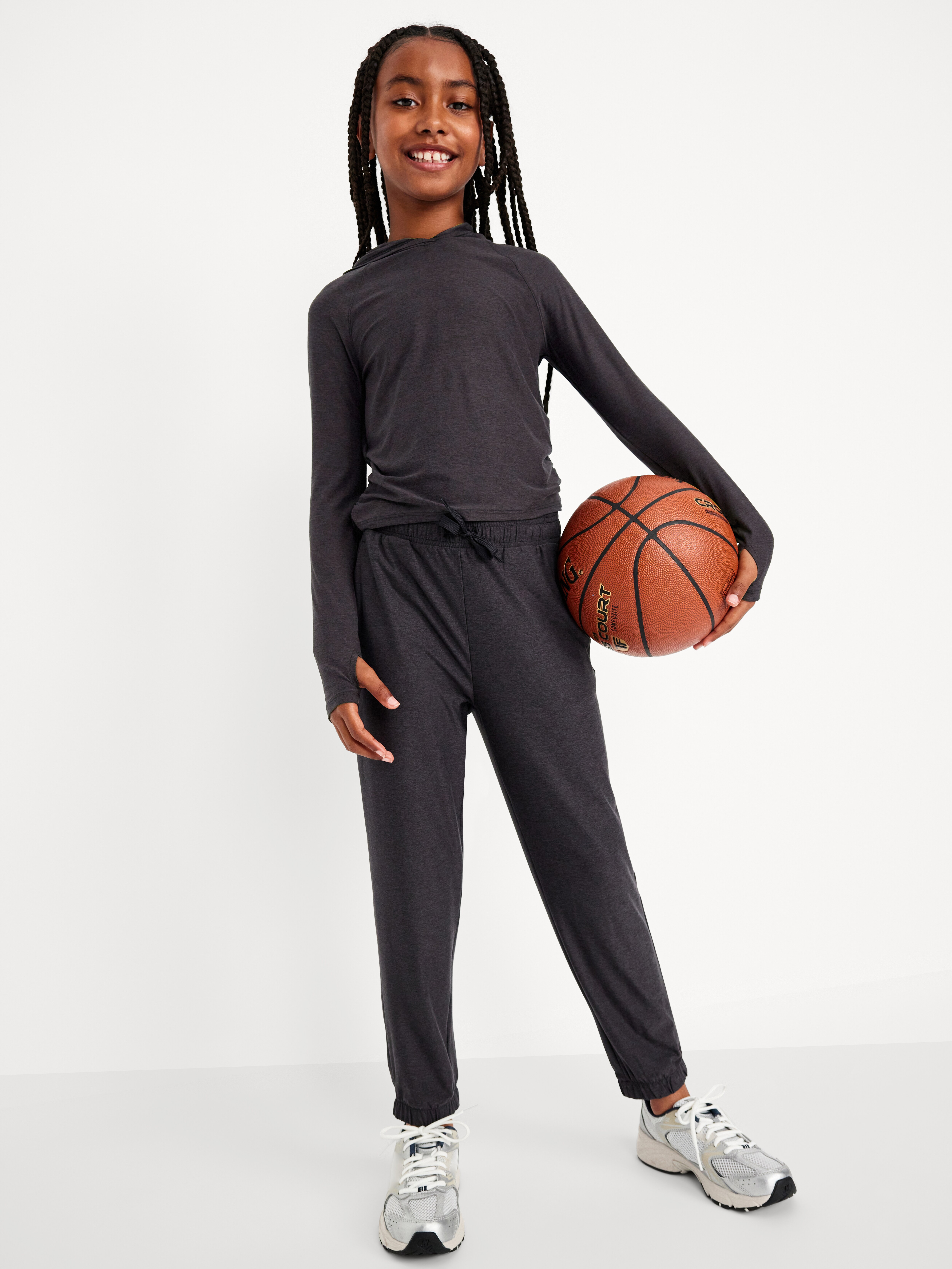 CloudMotion Side-Ruched Performance Hoodie for Girls