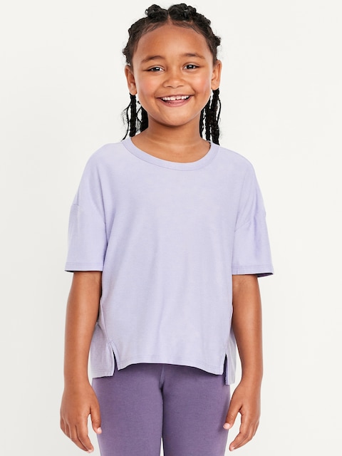 CloudMotion Cropped Graphic Performance T-Shirt for Girls - Glitter Bug