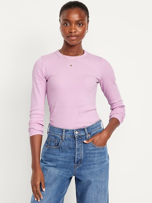 Image number 1 showing, Snug Long-Sleeve Crew-Neck T-Shirt