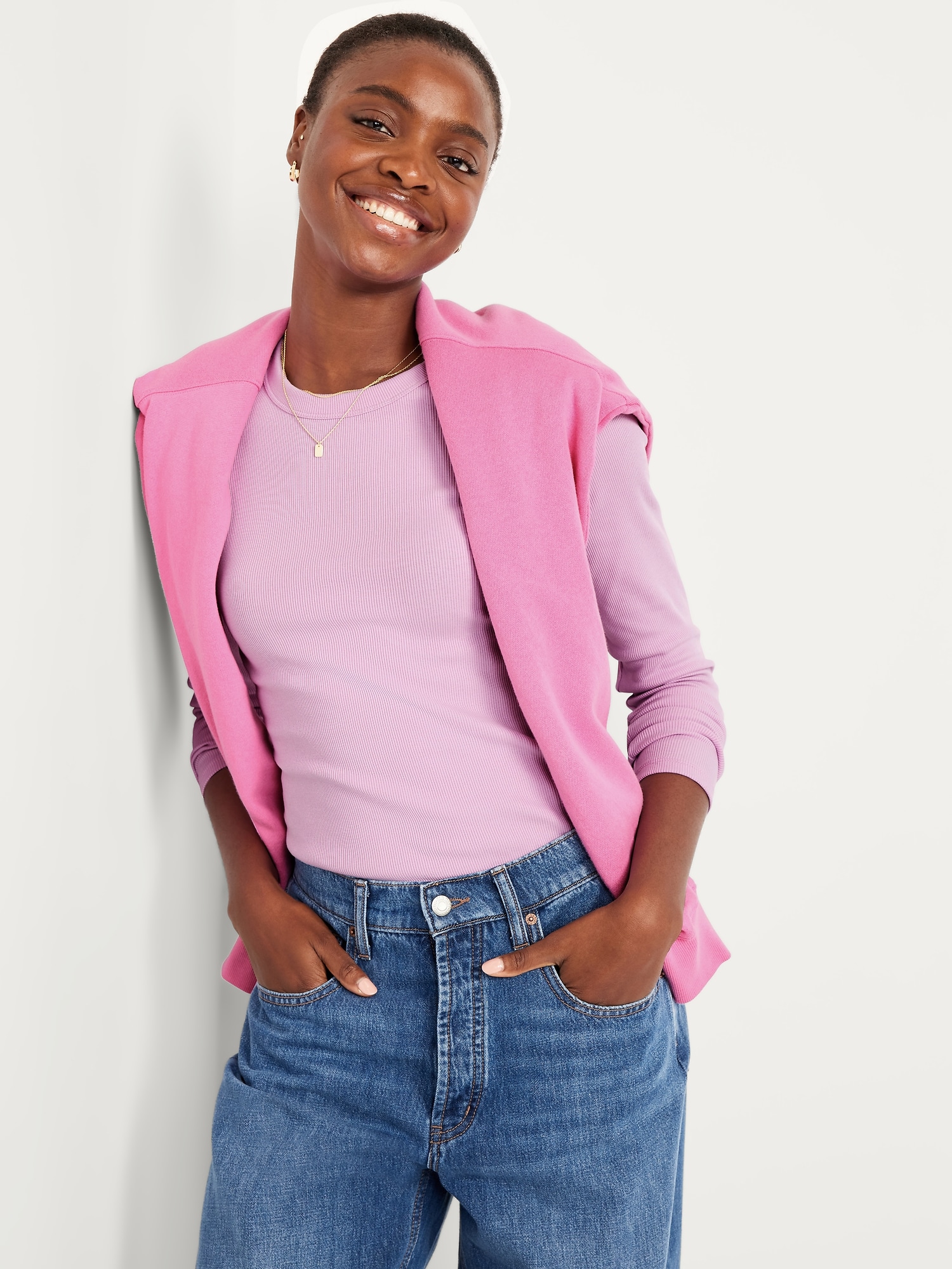 Snug Long-Sleeve Crew-Neck T-Shirt | Old Navy