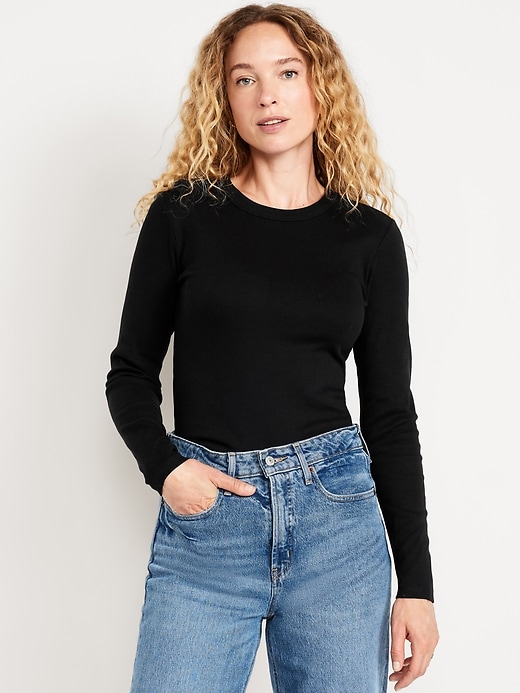 Image number 1 showing, Snug Long-Sleeve Crew-Neck T-Shirt
