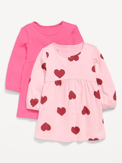 Image number 1 showing, Long-Sleeve Fit and Flare Dress 2-Pack for Toddler Girls