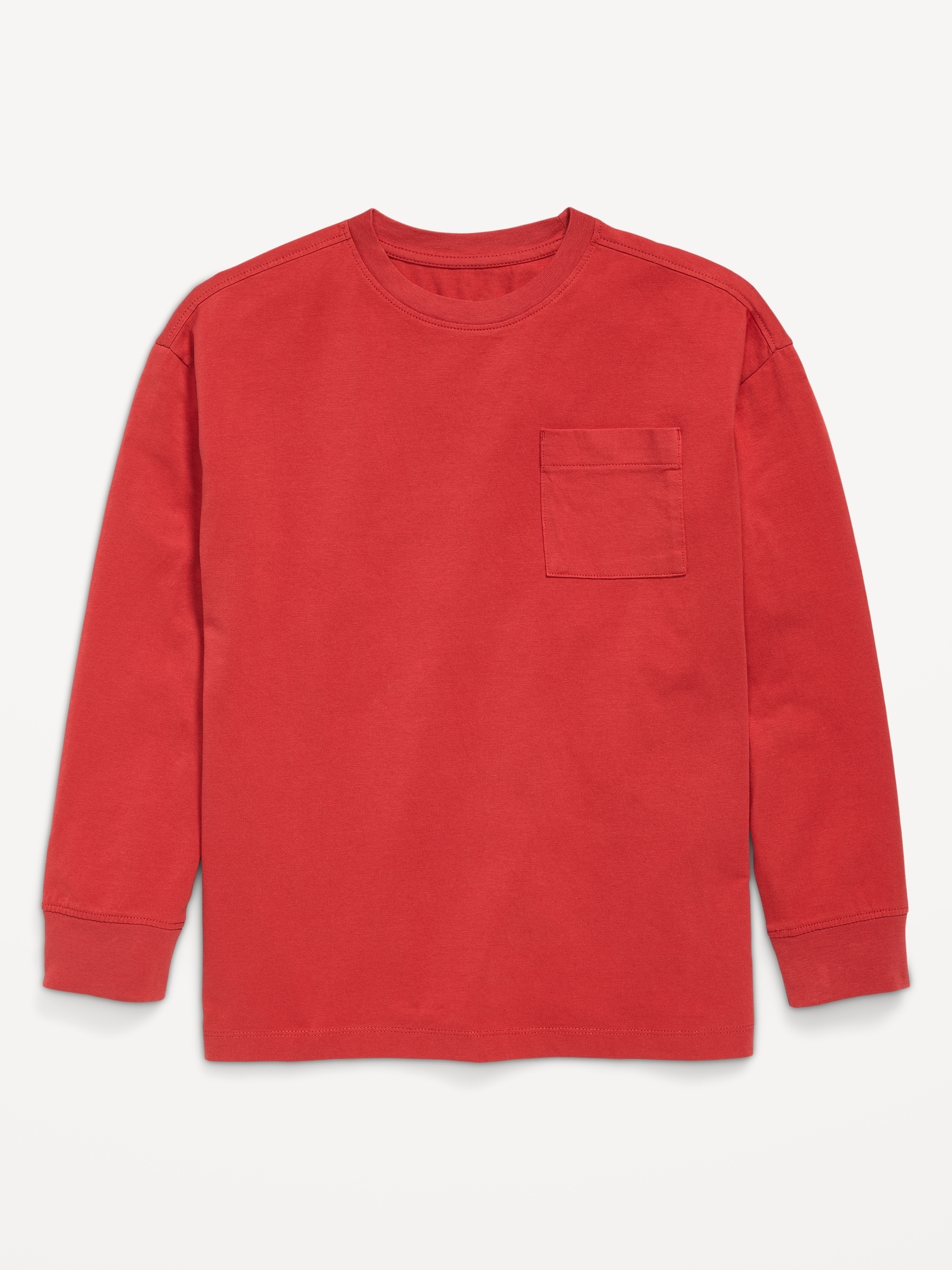 Oversized Long-Sleeve Pocket T-Shirt for Boys