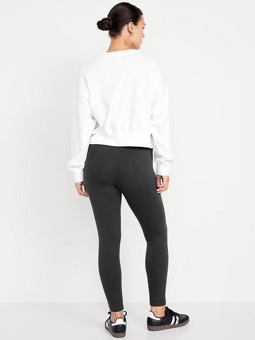 Image number 5 showing, High-Waisted Fleece-Lined Ankle Leggings