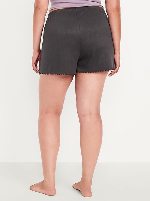 Image number 7 showing, High-Waisted Cozy Rib Pajama Shorts