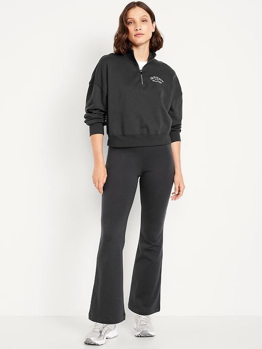 Image number 1 showing, High-Waisted Fleece-Lined Flared Leggings